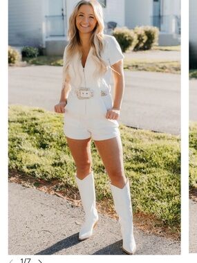 Show Me Your MuMu White Outlaw Romper with Belt